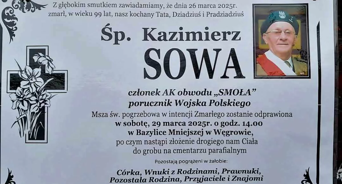 Zmarł por. Kazimierz Sowa, jeden z ostatnich żołnierzy AK 