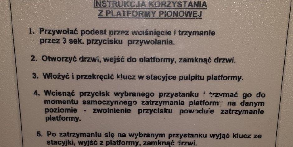 Dlaczego platforma a nie winda?