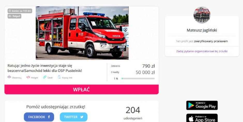 Zrzutka na samochód ratowniczy dla OSP w Pustelniku