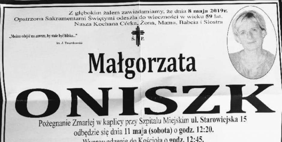 Zmarła Małgorzata Oniszk – wieloletnia dyrektor Zespołu Oświatowego w Stoku Lackim