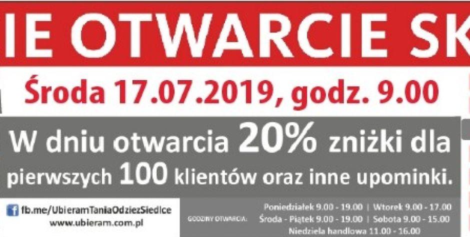 Już wkrótce wielkie otwarcie kolejnego sklepu sieci ‘Ubieram’ w Siedlcach!