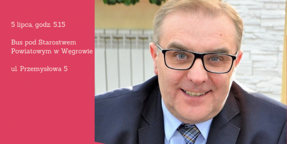 Wyjazd na zbiórkę krwi dla Leszka Redosza - przewodniczącego Rady Powiatu Węgrowskiego