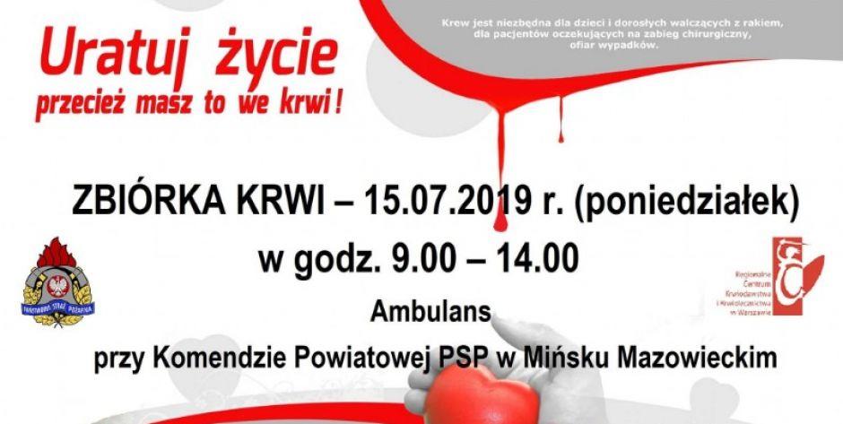 Zbiórka krwi w Mińsku Mazowieckim