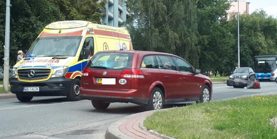 Zderzenie samochodu z motocyklem na Wyszyńskiego (Aktualizacja)