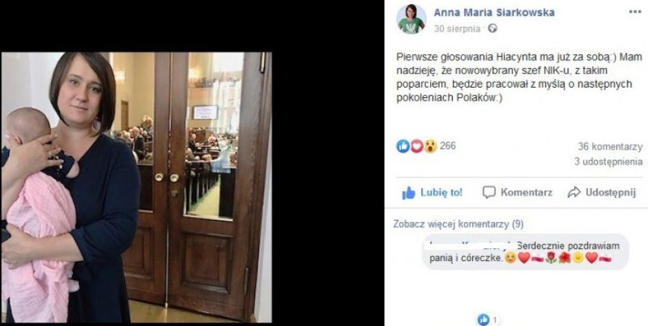 Posłanka z niemowlęciem na sali sejmowej