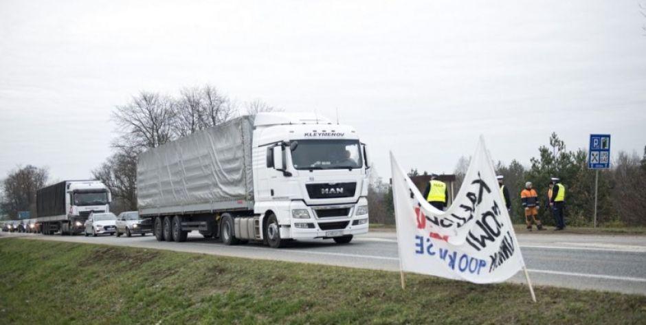 Blokada DK2 w Kałuszynie 