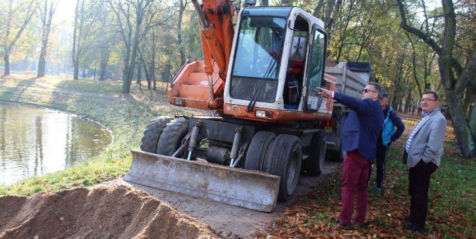 Trwają prace w Parku Aleksandria w Siedlcach