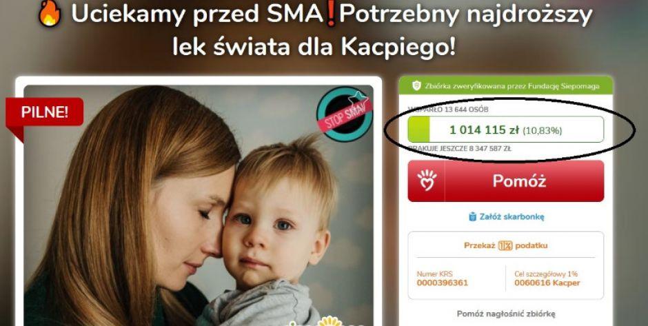 Jest pierwszy milion dla Kacperka!