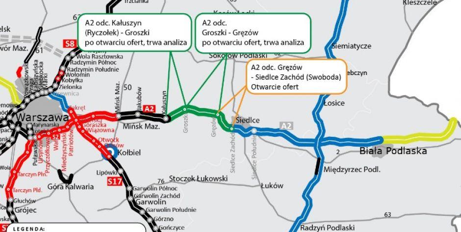 Znamy chętnych do budowy trzeciego - ostatniego odcinka A2 Mińsk-Siedlce