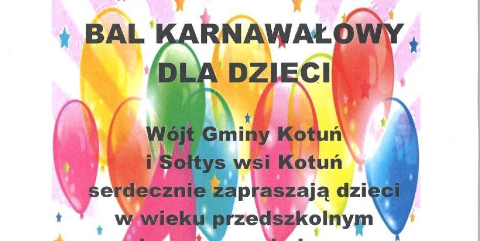 Bal karnawałowy dla dzieci w Kotuniu