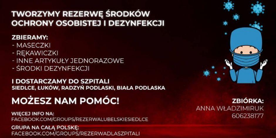 Zbierają rękawice, maseczki i środki dezinfekcyjne dla szpitali