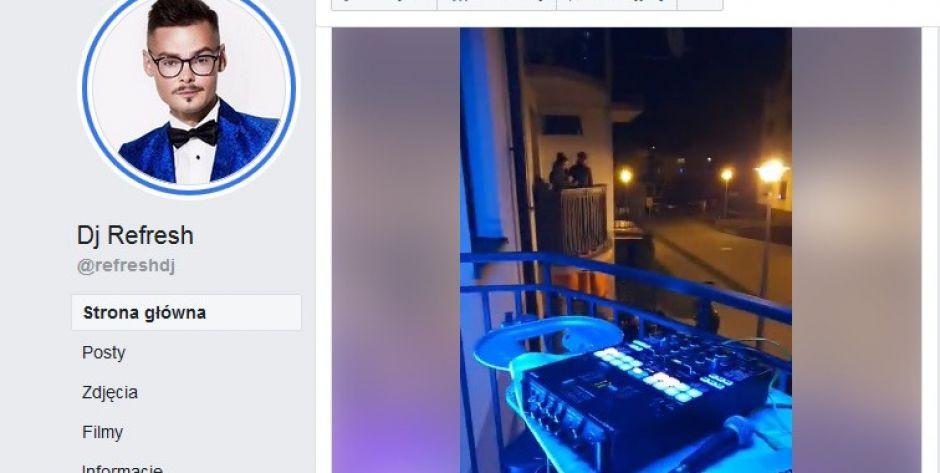 Dj puszczał muzykę na balkonie, wezwano policję