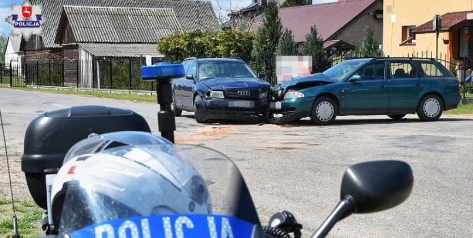 Zderzenie dwóch audi w Celinach 