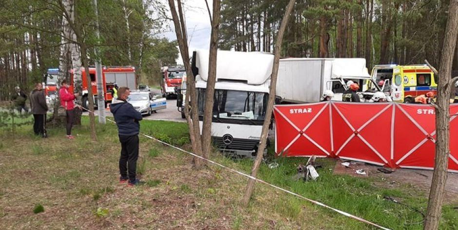Zderzenie ciężarówek w gminie Kotuń