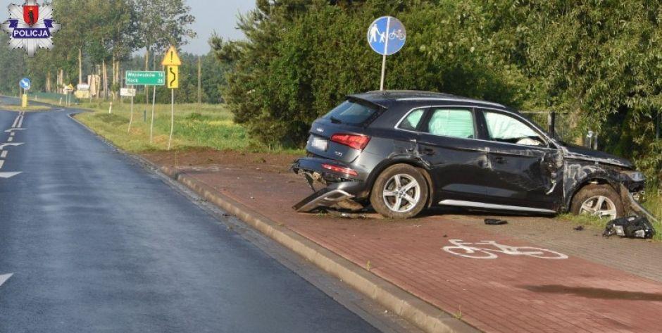 Chcąc uniknąć potrącenia dzików, uderzył w przydrożny przepust