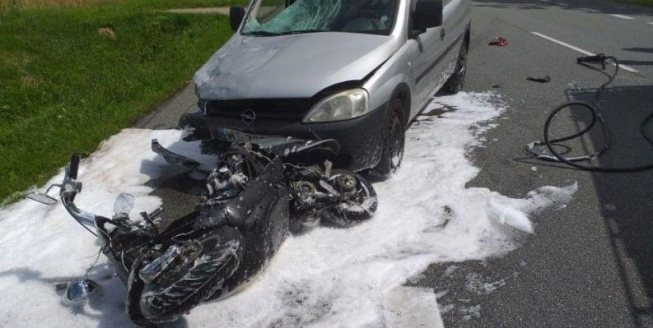 Tragiczny wypadek w Grochówce - Nie żyje motocyklista
