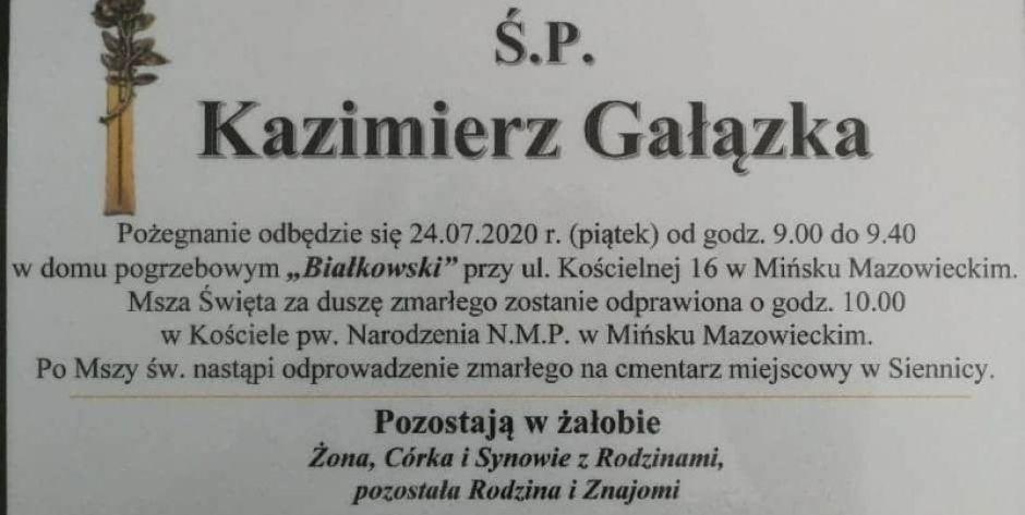 Zmarł Kazimierz Gałązka – Wieloletni dyrektor SP nr 5 w Mińsku Mazowieckim