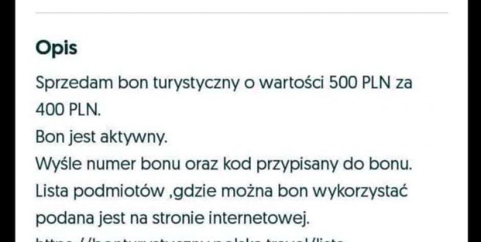 Bonów nie wolno sprzedawać!