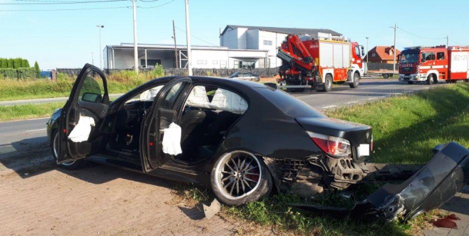 Dachowanie BMW na Łukowskiej