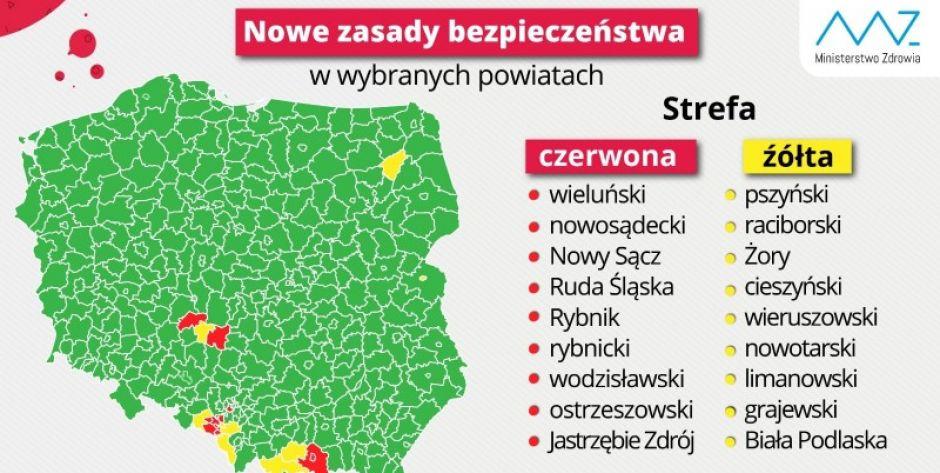 Biała Podlaska w żółtej strefie zagrożenia koronawirusem
