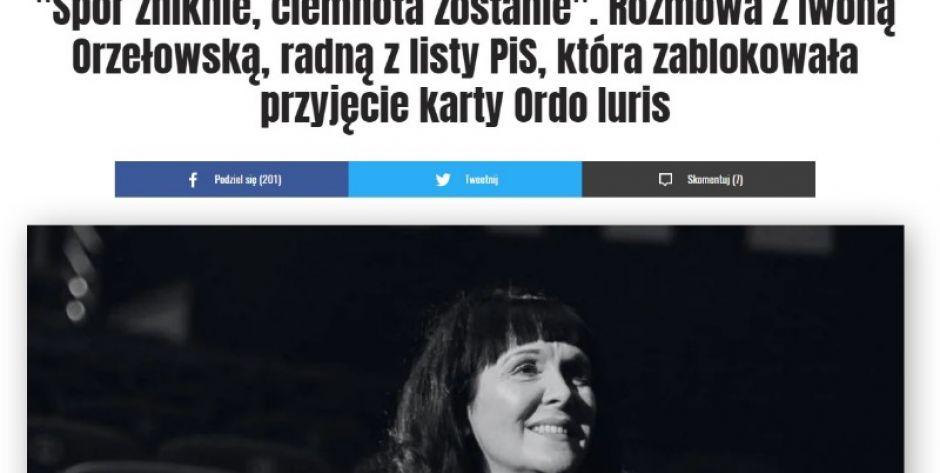 Iwona Orzełowska udzieliła wywiadu dla Queer – portalu ludzi LGBT