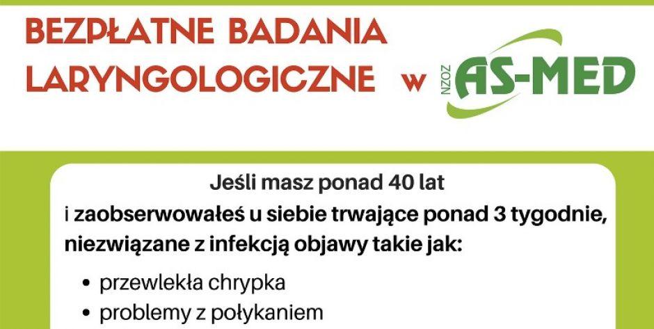 Bezpłatne badania laryngologiczne 