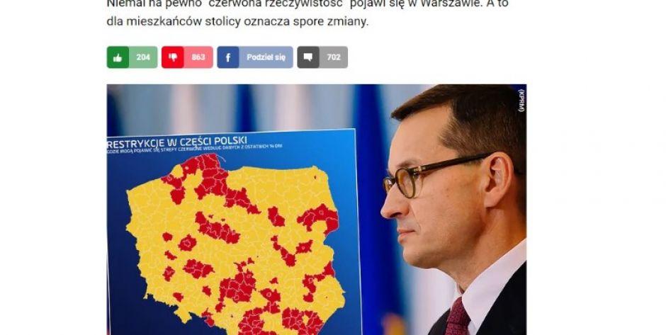O godzinie 17 konferencja premiera Morawieckiego - Siedlce w czerwonej strefie?