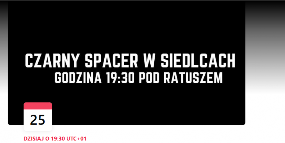 Czarny Spacer przejdzie ulicami Siedlec 