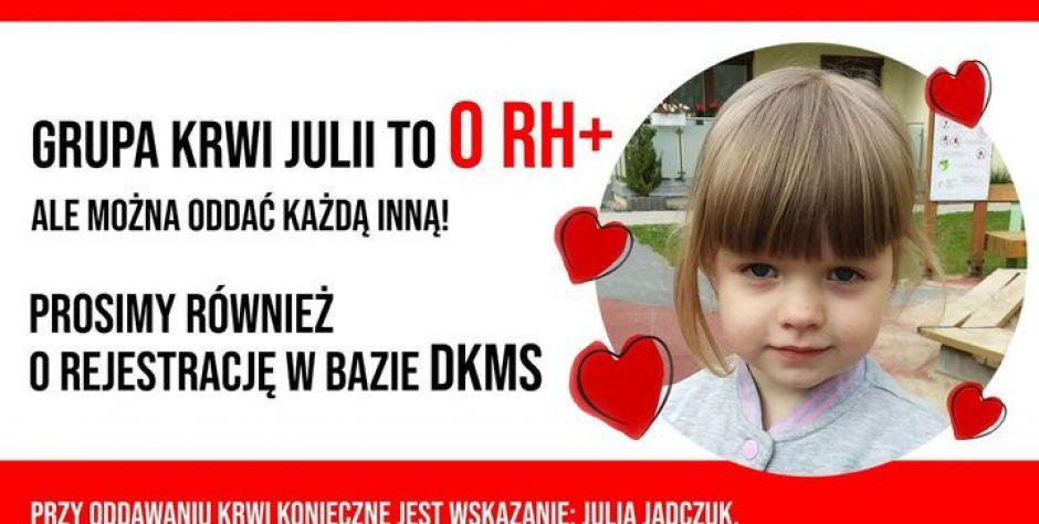 Cały czas potrzebna krew dla małej Julii!