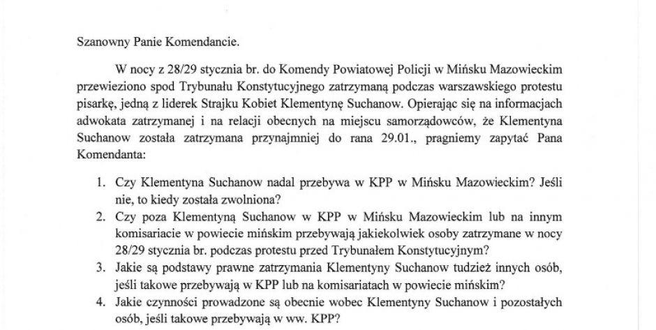 Pytają o Klementynę Suchanow