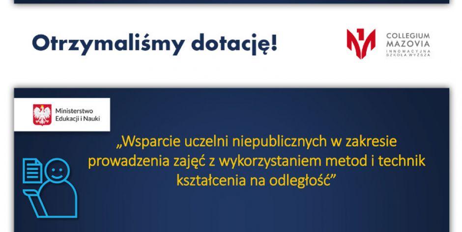 Collegium Mazovia z dotacją na rozwój kształcenia zdalnego