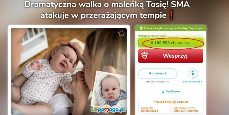 Mamy to! Są pieniądze na leczenia Antosi! 