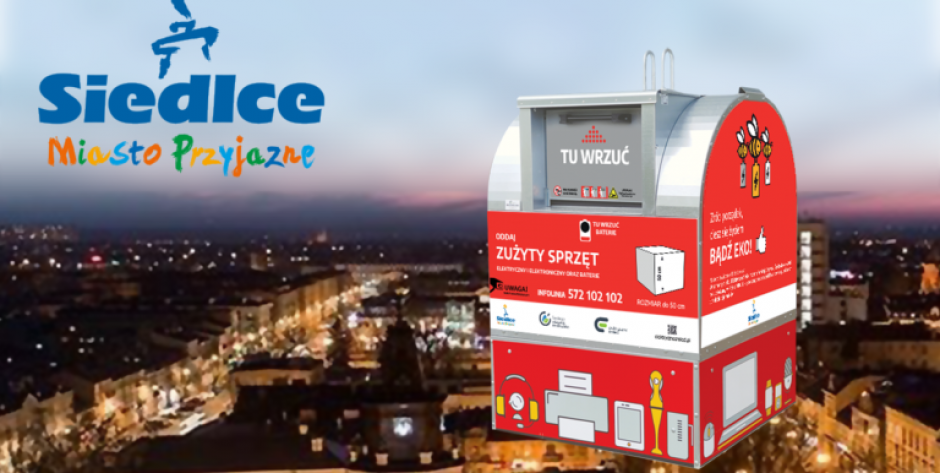 Siedlce w ogólnopolskim projekcie. W mieście pojawiło się 9 pojemników na elektrośmieci!
