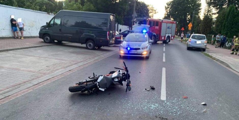 Ranny motocyklista w Siennicy