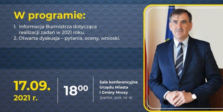 Burmistrz Mrozów zaprasza mieszkańców na spotkanie