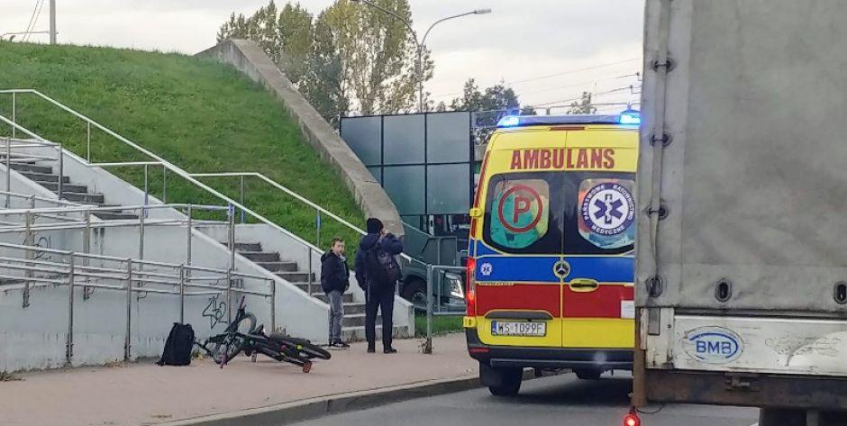 Potrącenie 12-letniego rowerzysty na Pileckiego