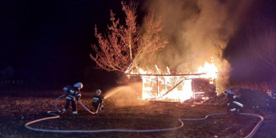 Pożar budynku w Marysinie