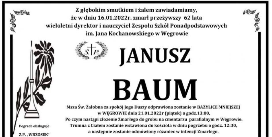Pogrzeb śp. Janusza Bauma w najbliższy piątek