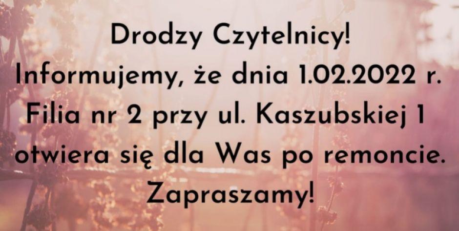 Filia MBP w Siedlcach przy ul. Kaszubskiej zostanie otwarta po remoncie