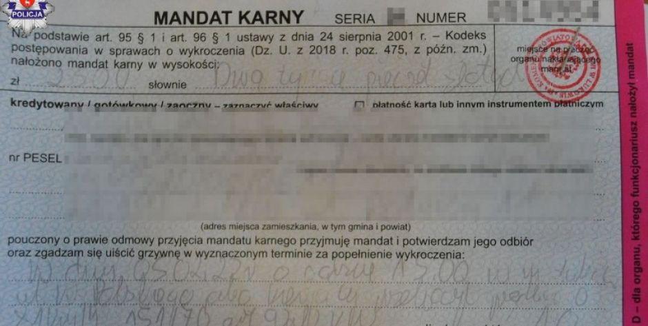 Żniwo mandatów w trakcie akcji łukowskiej drogówki