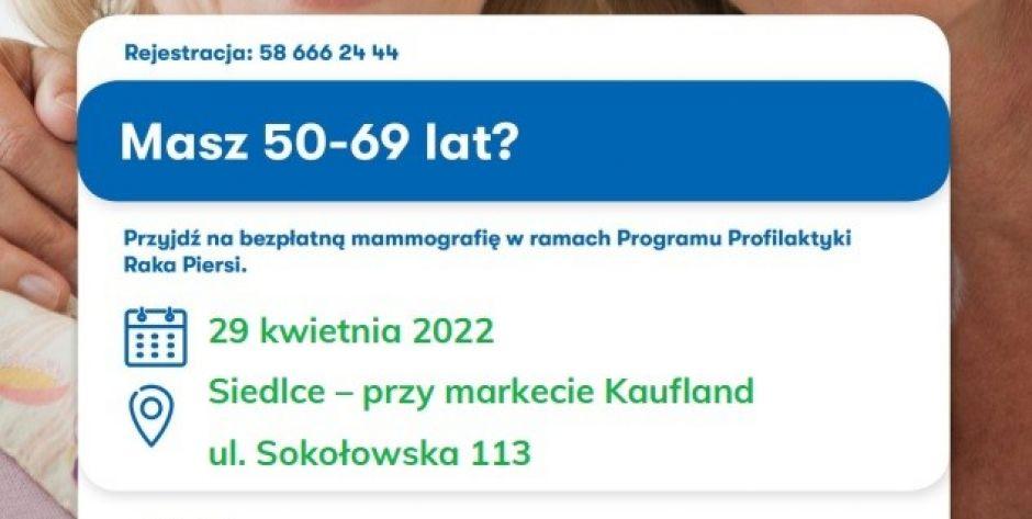 Bezpłatne badania mammograficzne w Siedlcach 
