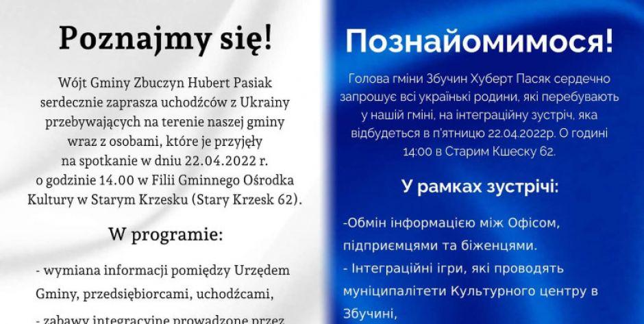 Spotkanie dla uchodźców w gminie Zbuczyn