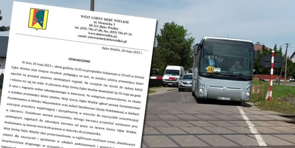 Co dalej z kierowcą, który wjechał na tory mimo zamkniętych rogatek - oświadczenie wójta