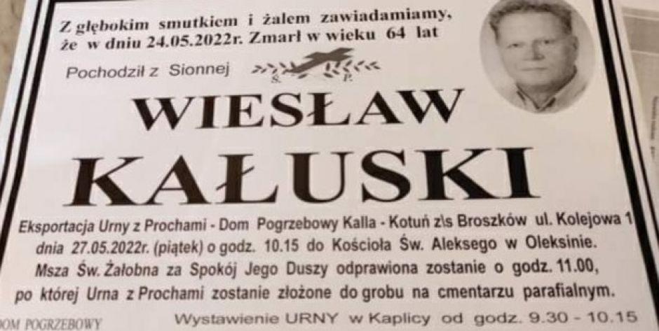 Wiesław Kałuski - uroczystości pogrzebowe 