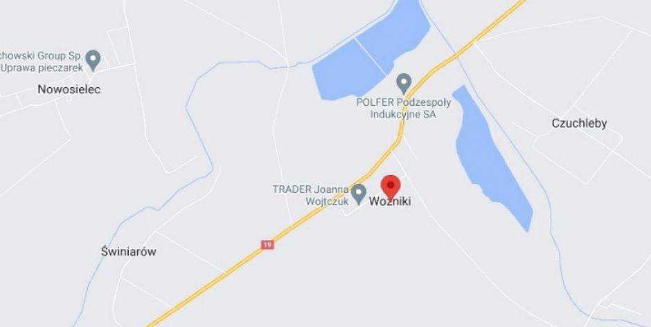 Wypadek w Woźnikach - utrudnienia na DK 19