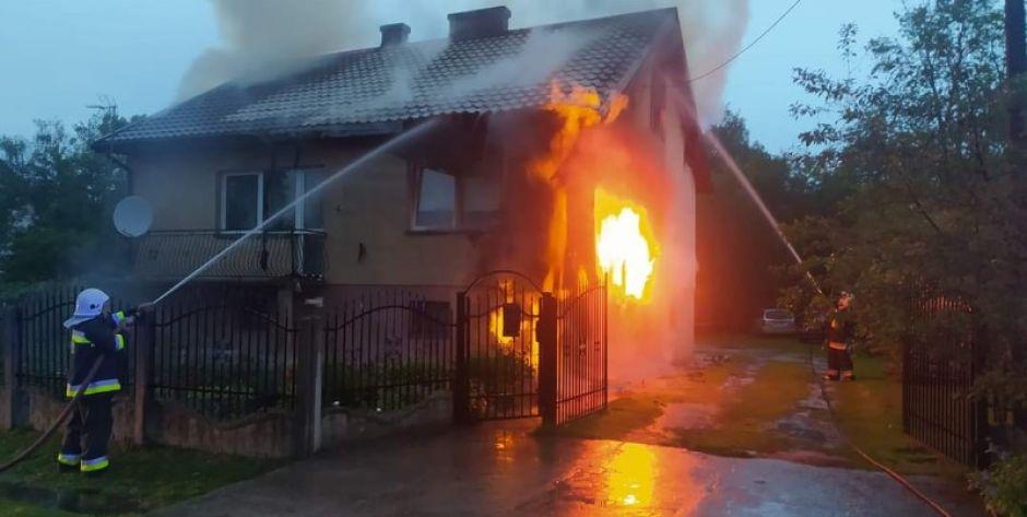 Pożar domu w miejscowości Choiny 