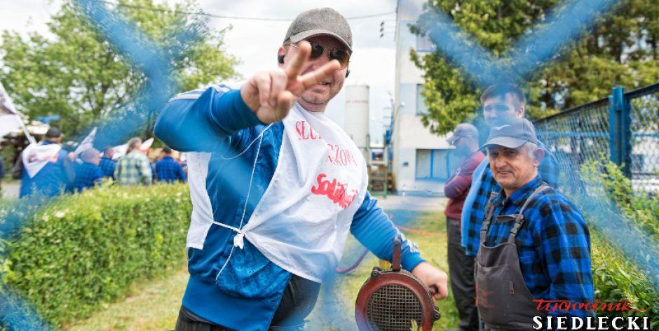 Związkowcy Mostostalu Siedlce wsparli protestujących z Altradu Mostostal