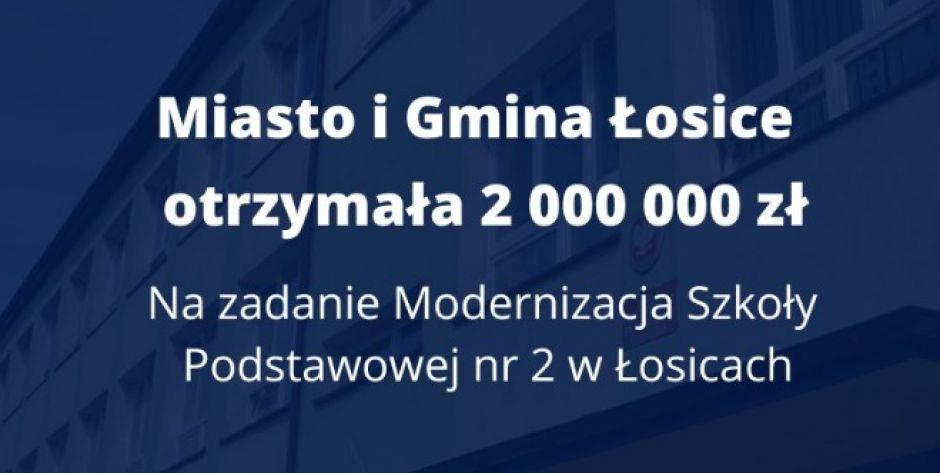 2 mln zł na remont szkoły w Łosicach