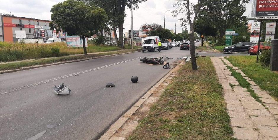 Uwaga kierowcy! Wypadek z udziałem motocyklisty! Zablokowana ul. Sokołowska 