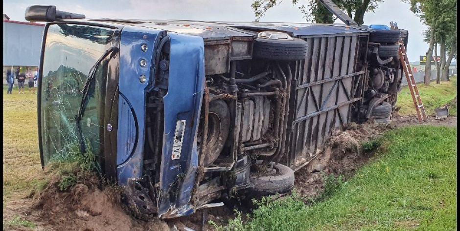 Wypadek autokaru w miejscowości Chromna